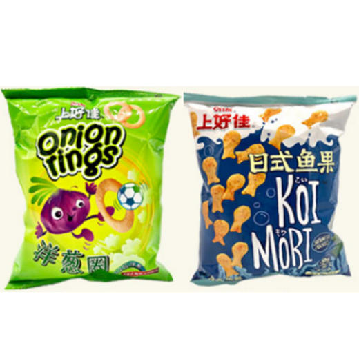 【4.9元2袋】上好佳洋葱圈30g+上好佳日式鱼果40g 商品图0