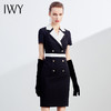 IWY/职业连衣裙时尚撞色高腰显瘦正装商务办公短袖修身高端OL
Q542- 商品缩略图0