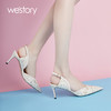 westory女鞋2021夏季新款漆皮尖头高跟鞋细跟包头凉鞋W21AH52971 商品缩略图3
