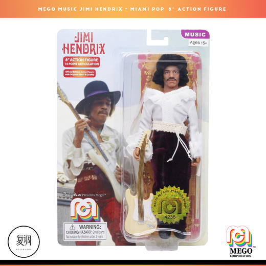 现货 Mego Jimi Hendrix 迈阿密 吉他之神 8英寸挂卡 商品图3