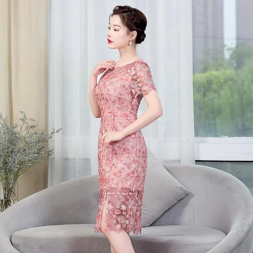 SL-Q5466新款时尚修身气质圆领中长款连衣裙 商品图3