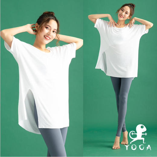 壁虎瑜伽【2106SY044】轻薄高弹运动短袖（无胸垫） 商品图2