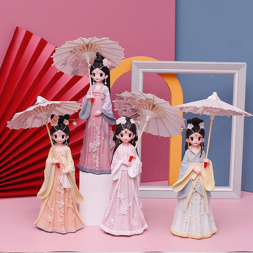 玲珑少女打伞摆件 商品图0