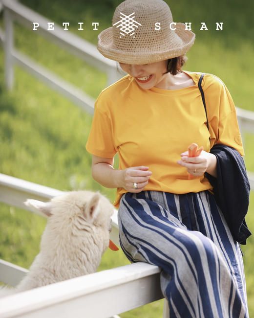 PETIT SCHAN小闪 CLO 029 Blue stone 蓝色矿石 日本进口纯亚麻条纹阔腿裤 商品图6