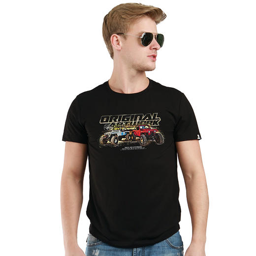 牧马人夏季新款潮流修身纯色个性风格短袖T恤衫NMT-1639 商品图0