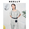 NEELLY纳俪商场同款气质OL简约连体裤圆领小飞袖直筒休闲阔腿裤女 商品缩略图1