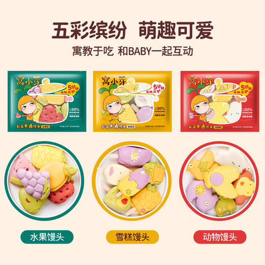 【薇娅推荐】窝小芽卡通馒头儿童早餐3包宝宝辅食果蔬冷冻保存 商品图1
