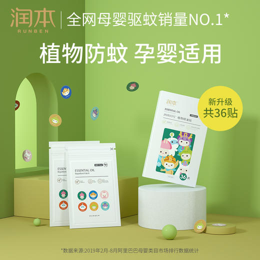 润本婴儿防叮贴 卡通贴 36贴*3盒 商品图0