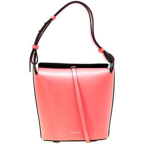 BURBERRY 巴宝莉 女士亮珊瑚粉色小号皮革水桶包 4075872 67120