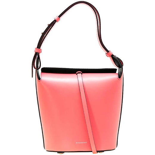BURBERRY 巴宝莉 女士亮珊瑚粉色小号皮革水桶包 4075872 67120 商品图0