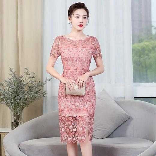 SL-Q5466新款时尚修身气质圆领中长款连衣裙 商品图0