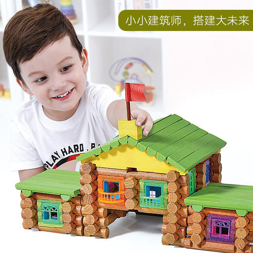 搭建房屋盖房子建筑仿真木头拼搭玩具 商品图2