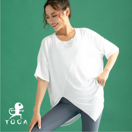壁虎瑜伽【2106SY044】轻薄高弹运动短袖（无胸垫） 商品图4