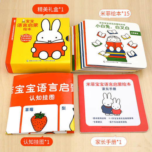 【送挂图+家长手册】米菲宝宝语言启蒙绘本 全15册 0-3岁宝宝学说话语言启蒙书幼儿早教书 早教识字幼儿看图识字训练认知小百科 商品图2