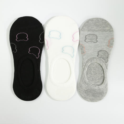 【49元6双】女士夏季船袜网面隐形袜短筒袜印花简约【2双装  2112301】 商品图0