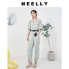 NEELLY纳俪商场同款气质OL简约连体裤圆领小飞袖直筒休闲阔腿裤女 商品缩略图0