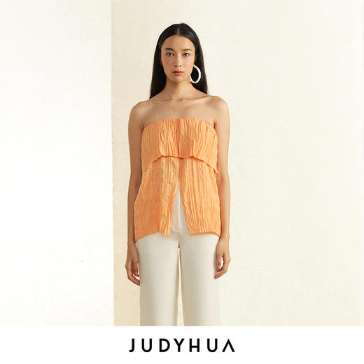 JUDYHUA 褶皱抹胸上衣 商品图0