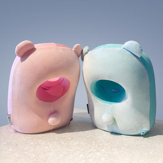 儿童午睡枕头夏趴睡枕/树洞午睡枕（树洞熊）儿童 蓝/粉 商品图0