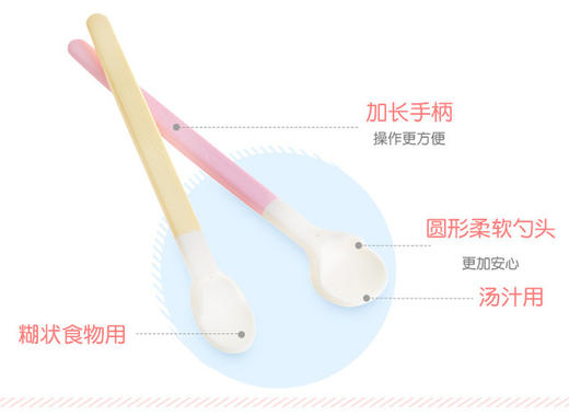 贝亲儿童餐具2个装婴儿软头汤匙 新生儿喂哺软头勺子宝宝勺子DA39 商品图1