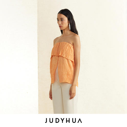 JUDYHUA 褶皱抹胸上衣 商品图1