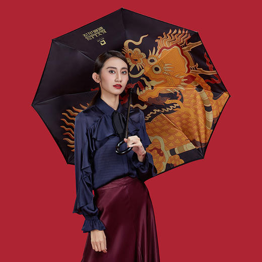 故宫文创  反向晴雨伞 双层伞 黑色 1把 商品图0