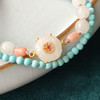 希望之花·羊脂白玉原矿绿松石双圈手链 商品缩略图3