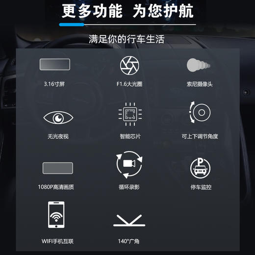 飞利浦  CVR700  1080P前后双录行车记录仪 商品图1