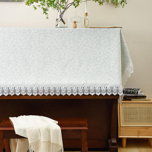 蔓延繁花钢琴巾美式田园防尘钢琴罩半罩 商品图1