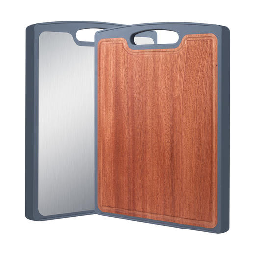 【菜板中的莱斯莱斯】乌檀木不锈钢双面切菜板 可以剁骨头的粘板 商品图4