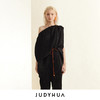 JUDYHUA 一字领皱褶上衣 商品缩略图0