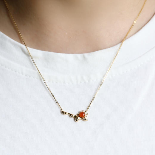 冰种红翡锁骨链18k黄金镶嵌 商品图11