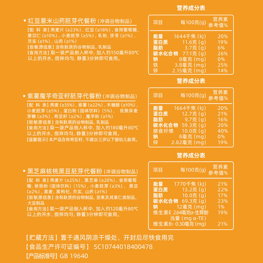 精力沛牌谷物胚芽代餐粉礼盒1.2千克（内含40小包多种品味） 商品图2
