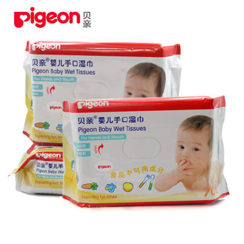 【中文版】贝亲婴儿手口擦拭湿巾70片*3包促销装（无酒精） PL145 商品图0