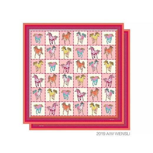 双面印花大方巾-三十六宝骏 商品图1