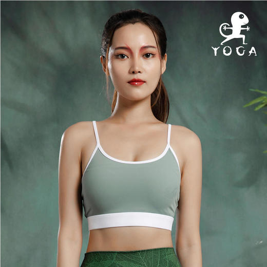 【七十二小时发货】壁虎瑜伽【2106SY050】拼色吊带运动文胸（有胸垫） 商品图0