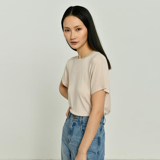 【特价清仓】女士新款天丝圆领短袖T恤 商品图1