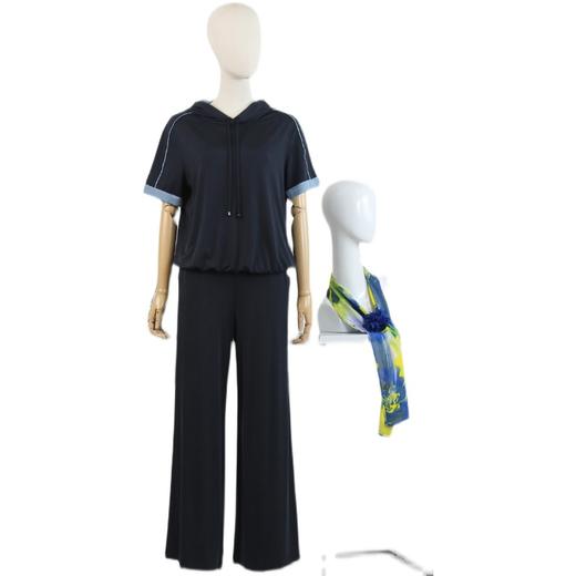 FOCALS女装夏季新款短袖休闲简约运动风连帽T恤上衣FRG2N181B7 商品图4