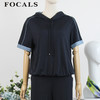 FOCALS女装夏季新款短袖休闲简约运动风连帽T恤上衣FRG2N181B7 商品缩略图0