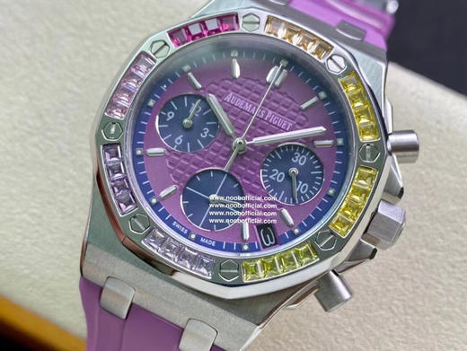 爱彼石英计时女装网红爆款爱彼皇家橡树香芋紫来货🌟🌟
316精钢表壳镶钻八角钻石壳边设计 进口瑞士多动能石英机芯 稳定带计时功能 蓝宝石水晶镜面刮不花玻璃 采用食品级别安全橡胶 商品图5