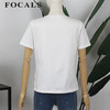 FOCALS女装夏季新款短袖圆领纯棉白色秀花T恤上衣YJ2N127WZ 商品缩略图2