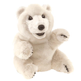 Folkmanis Puppets坐姿北极熊玩具/3103玩偶毛绒玩具礼物