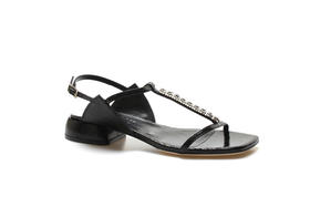 豪麟名鞋奥莱LORIBLU女鞋凉鞋羊反绒面革LR30052L黑色  原价4260元