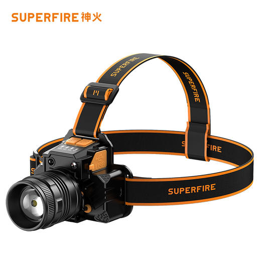 SUPERFIRE神火HL58头灯头戴式强光远射旋转调焦充电led户外钓鱼灯 商品图1