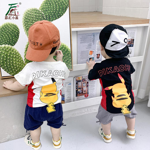 【童装】菲儿小屋  夏季新款儿童动漫套头短袖T恤童装套装 商品图1