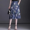 TY3088 天丝牛仔半身裙松紧腰印花夏季新款气质大摆a字中长裙 商品缩略图0