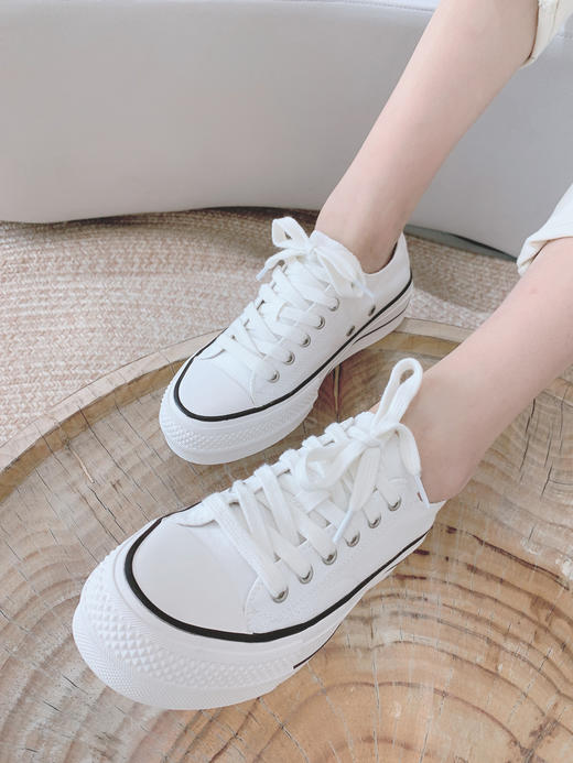 【百图lulu好物】【中跟帆布鞋】不易磨脚，不易变形，不易脱胶 猪皮鞋垫 经典帆布鞋，可以从12岁穿到102 商品图10