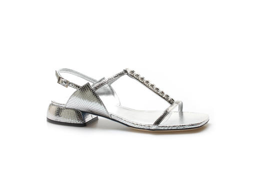 豪麟名鞋奥莱LORIBLU女鞋凉鞋羊反绒面革LR30052L银色  原价4260元 商品图0