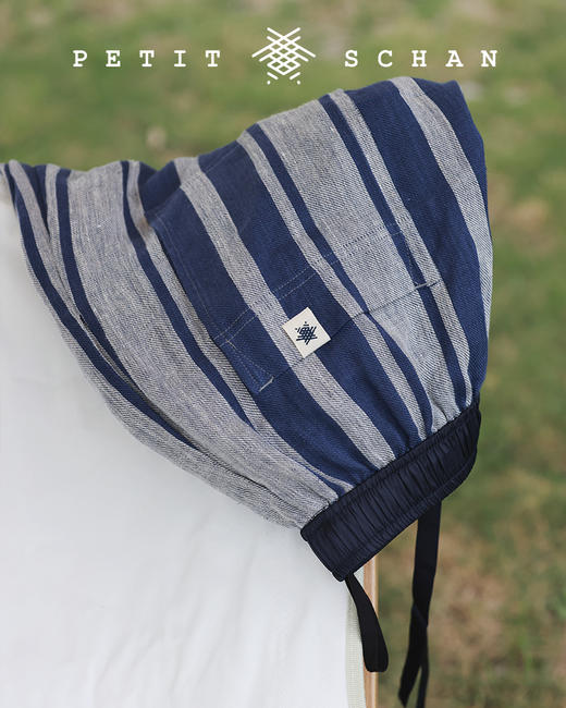 PETIT SCHAN小闪 CLO 029 Blue stone 蓝色矿石 日本进口纯亚麻条纹阔腿裤 商品图2