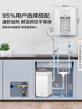 老板净水器加热一体机家用直饮饮水机管线机套装600加仑332+GX03管线机+GL05前置