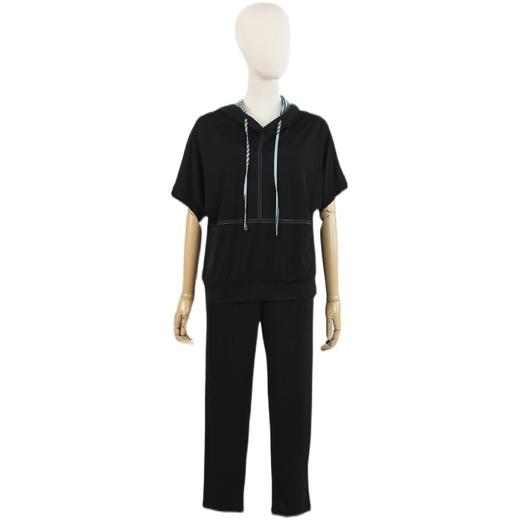 FOCALS女装夏季新款五分袖连帽休闲百搭套头T恤上衣F2YBN292N1 商品图4